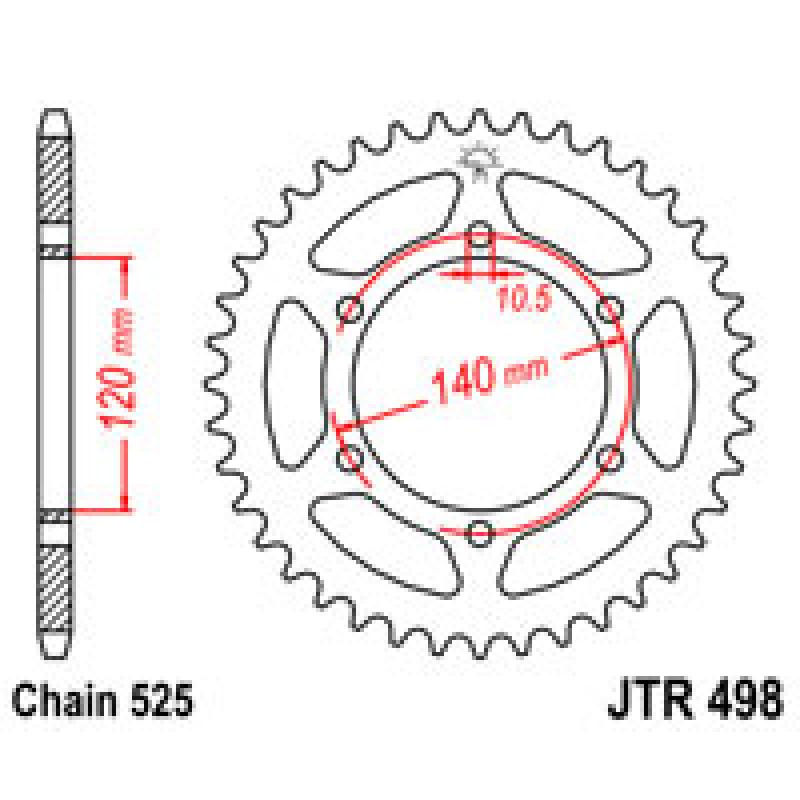 Купить Звездочка задняя JT Sprockets (шаг 525 ) JT JTR498